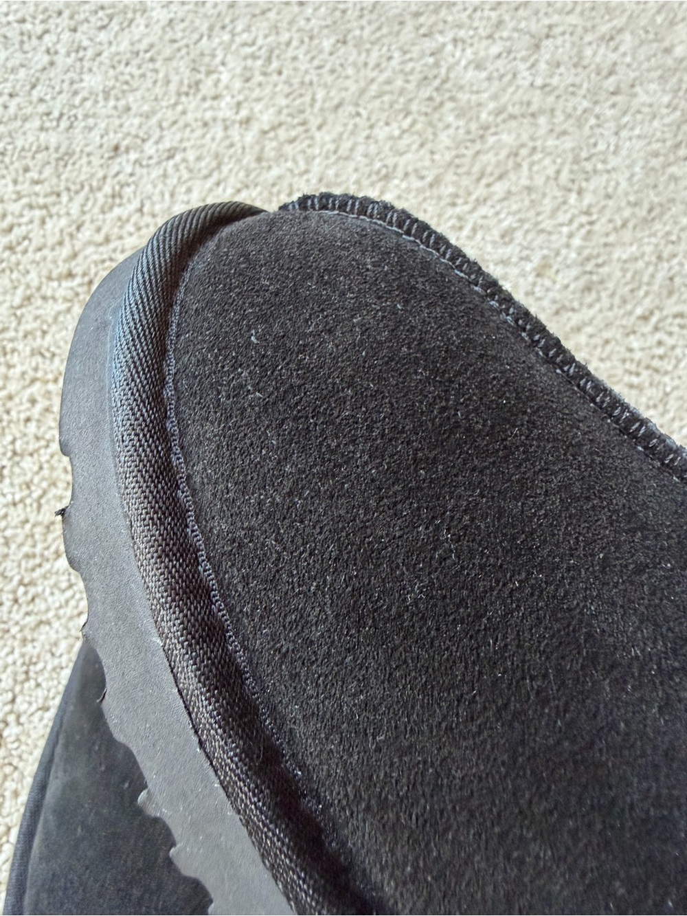 UGG tazman Black Slip-On Suede Clog with Woven Trim - Picture 5 of 5